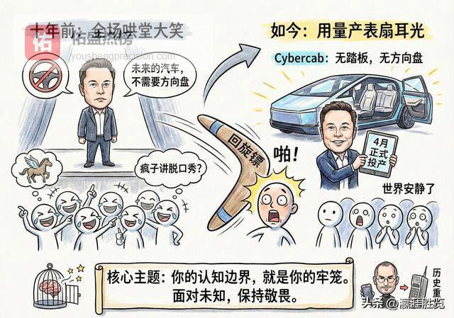 十年前全场哄堂大笑，如今马斯克用量产表，狠狠扇了世界一耳光