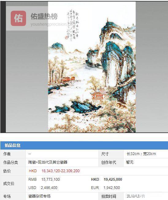 珠山八友汪野亭：一笔山水半世纪，瓷板拍场掀狂澜