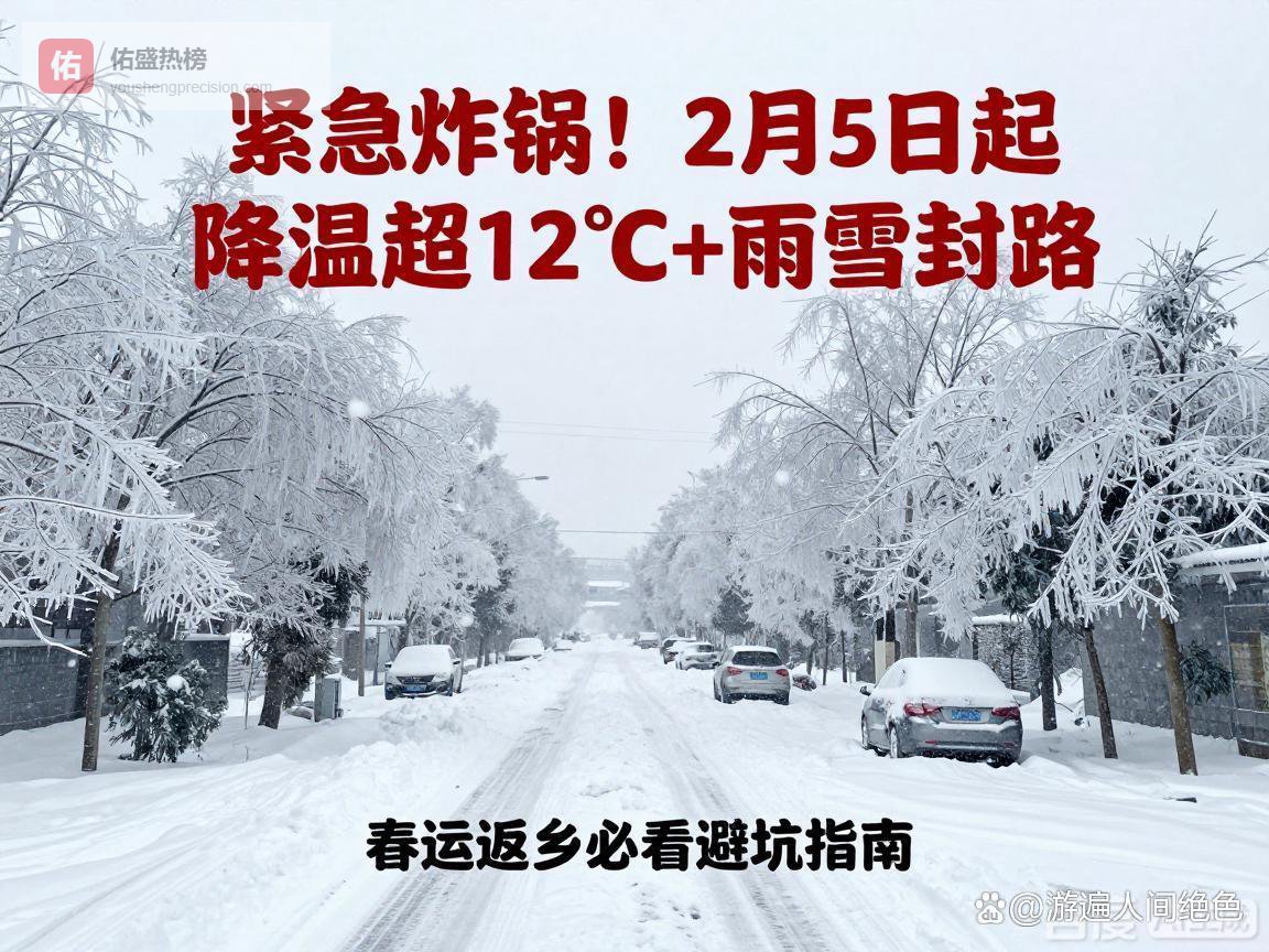 紧急炸锅！2月5日起寒潮暴雪横扫中东部，降温超12℃+雨雪封路，春运返乡必看避坑指南