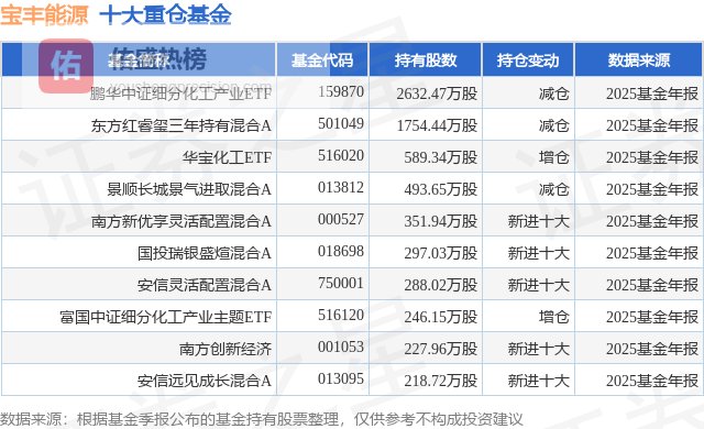 3月9日宝丰能源涨7.02%，鹏华中证细分化工产业ETF基金重仓该股