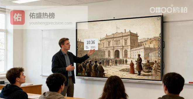 OBOO鸥柏丨110寸统信UOS教育一体机多点触控高校教学领域宣传屏