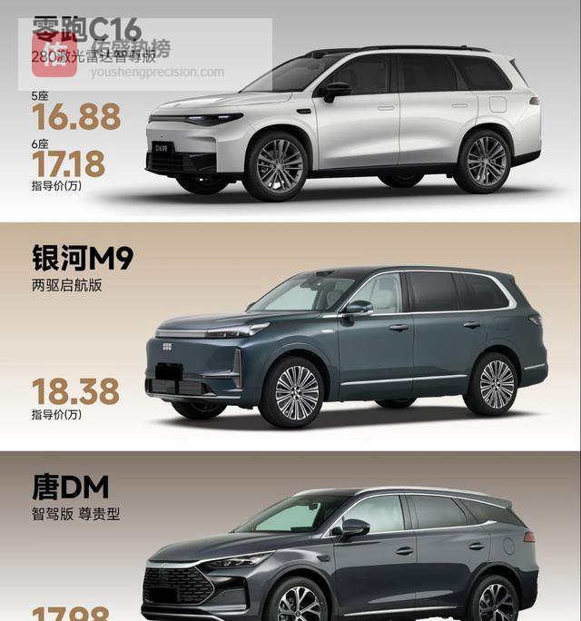 18万元预算选购家用SUV，零跑C16、银河M9、唐DM该如何挑选？别光看价格，多想想你家每天到底坐几个人